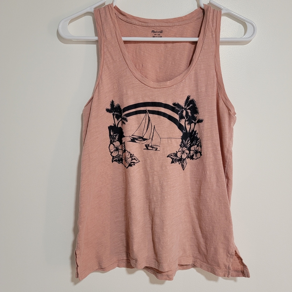Madewell Pink Graphic Tank Top XS